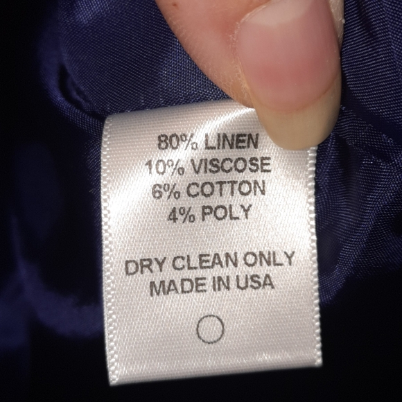 ANN MASHBURN Linen Susy Shift Dress Floral Embroidered Sleeveless Tan Khaki Blue - Picture 7 of 10